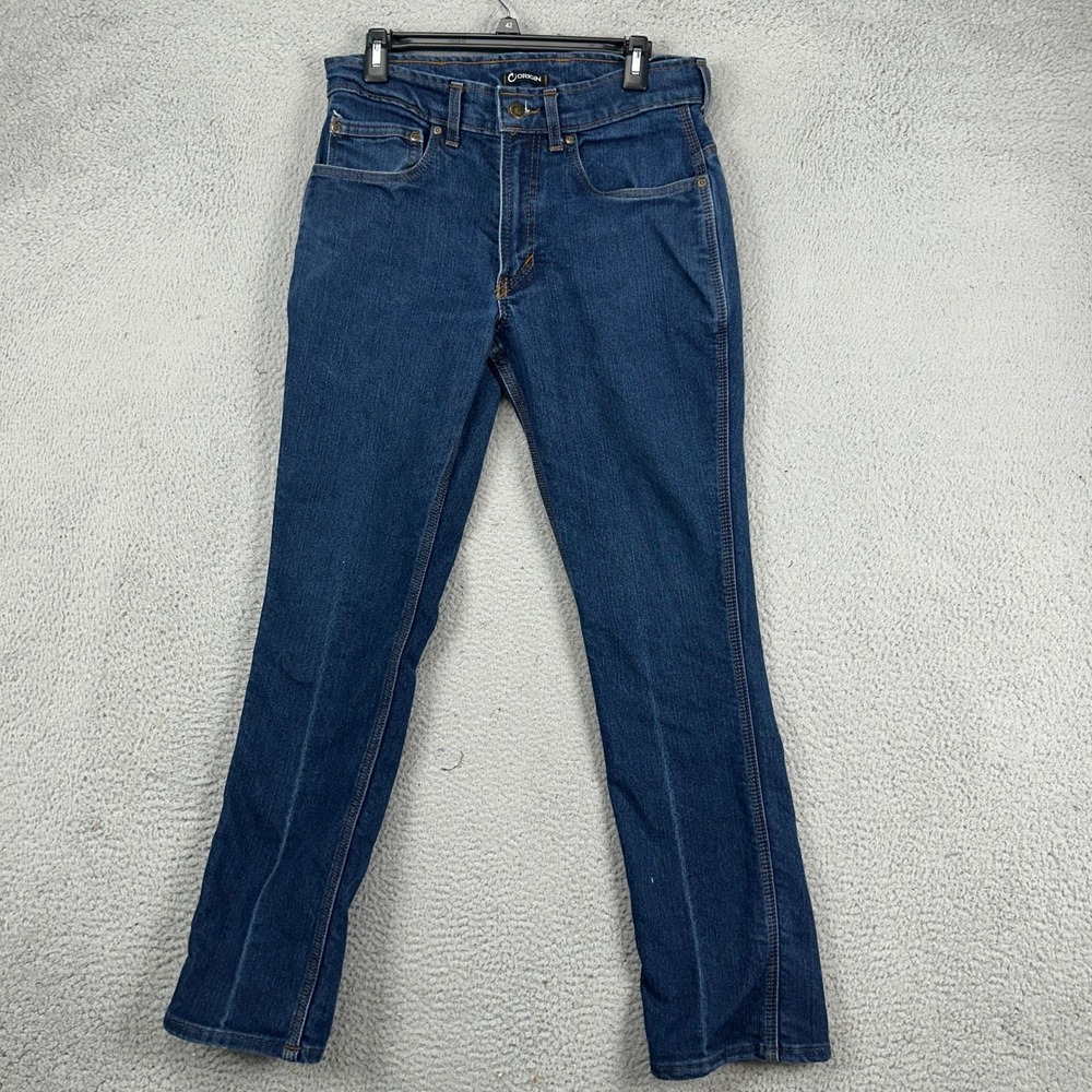 Origin Mens Straight Jeans 30X32 Blue Dark Wash 5 Pockets Stretch Denim Pants